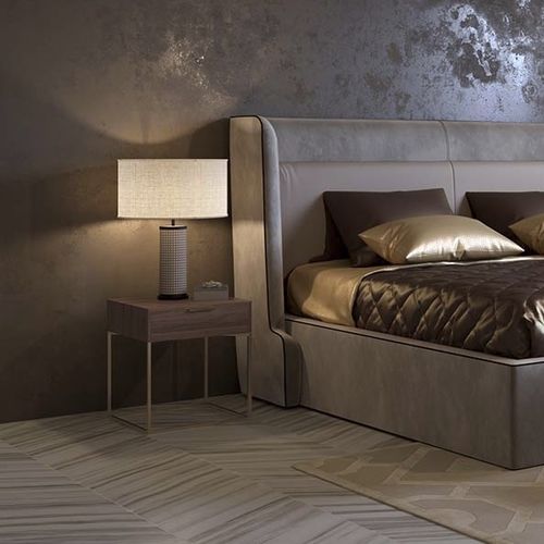 Comodino contemporaneo - NOX - Scandal Home Couture - in legno / con supporto in metallo / quadrato