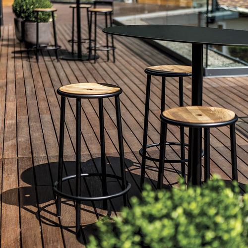 Sgabello da bar contemporaneo - SHIRE - Schoenhuber Franchi - in legno / con supporto in metallo / con 4 gambe