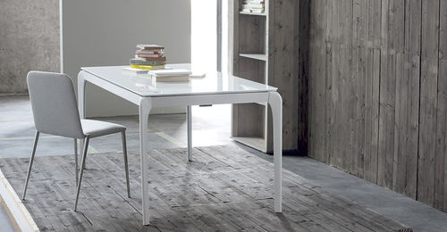 Tavolo contemporaneo - ALUMEN - Sedit - in vetro laccato / rettangolare
