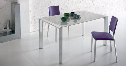 Tavolo contemporaneo - STRATOS - Sedit - in vetro / in vetro laccato / rettangolare