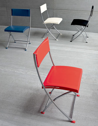 Sedia contemporanea - NO SPACE - Sedit - in pelle / con supporto in metallo / pieghevole