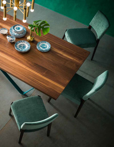 Tavolo da pranzo contemporaneo - WAVE - Sedit - in noce / in acciaio / rettangolare