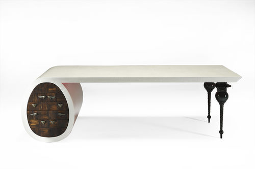 Scrivania in stile - EVERGREEN : CAOS  - Sergio Villa Mobilitaly - in legno laccato / in bronzo
