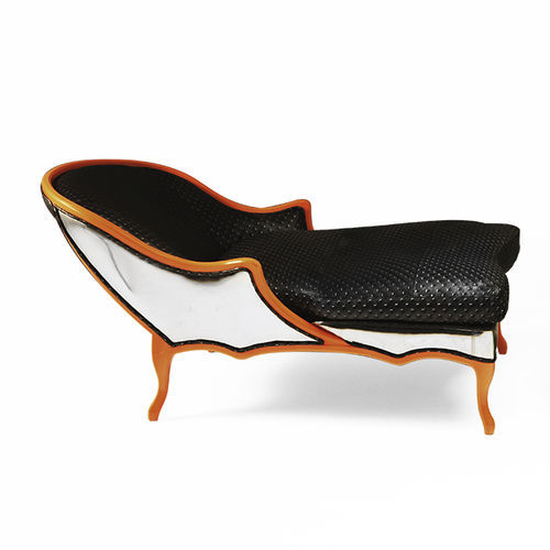 Chaise longue in stile - Vis-à-Vis  - Sergio Villa Mobilitaly - in tessuto / in pelle / in legno