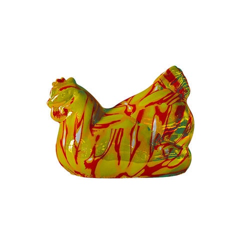 Scultura in bronzo - HEN - Sergio Villa Mobilitaly - multicolore / gialla / animale