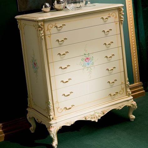 Cassettiera in stile - CALIPSO - Silik - in legno laccato / beige