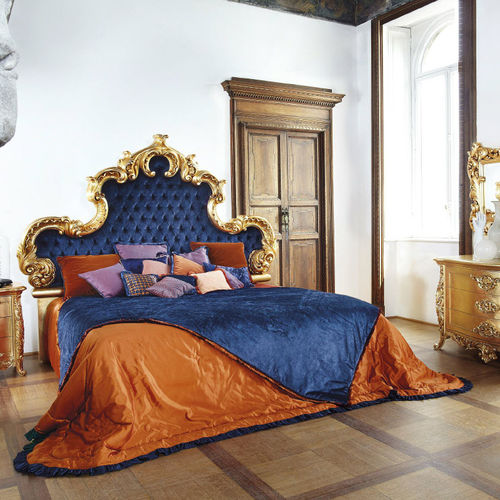 Letto matrimoniale - AURA  - Silik - design nuovo barocco / imbottito / in tessuto