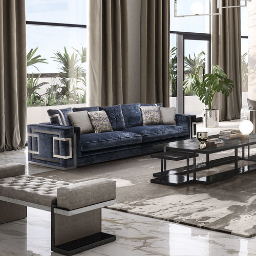 Divano contemporaneo - Vertigo - Siwa Soft Style Home - in tessuto / blu / in legno massiccio