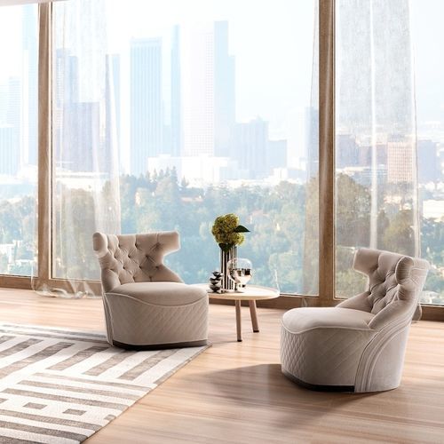 Poltrona chesterfield - Dorotea - Siwa Soft Style Home - in tessuto / in legno massiccio / in legno compensato
