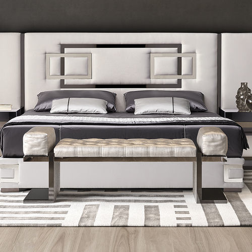 Panca fondoletto chesterfield - Vertigo - Siwa Soft Style Home - in metallo cromato / in vetro / in tessuto
