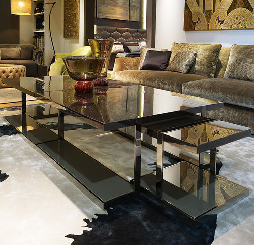 Tavolino estraibile contemporaneo - Vertigo - Siwa Soft Style Home - in legno / con supporto in metallo cromato / quadrato