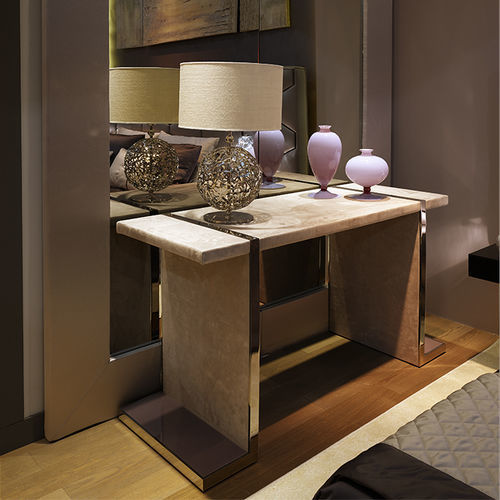 Consolle contemporanea - Vertigo - Siwa Soft Style Home - in pelle / con supporto in metallo cromato / con supporto in cuoio