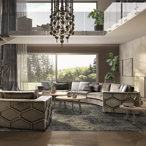 Divano modulare - Diamond Club - Siwa Soft Style Home - a semicerchio / contemporaneo / in tessuto