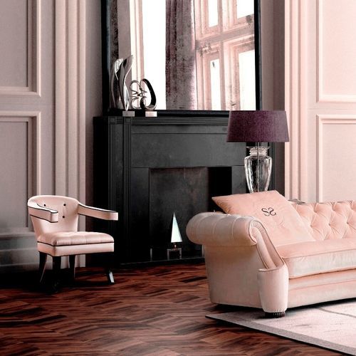 Poltrona chesterfield - Chérie - Siwa Soft Style Home - in tessuto / in pelle / in legno massiccio