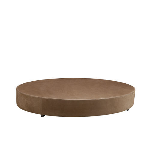 Tavolino basso contemporaneo - Easy  - Siwa Soft Style Home - in pelle / con supporto in metallo cromato / ovale