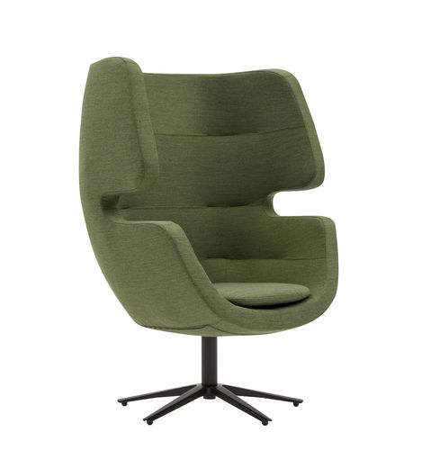 Poltrona contemporanea - MOAI - SOFTLINE - in tessuto / in alluminio / a orecchioni