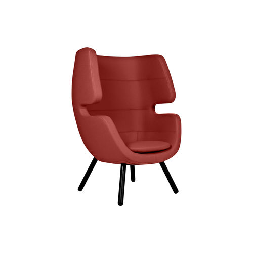 Poltrona contemporanea - MOAI - SOFTLINE - in tessuto / in frassino / a orecchioni