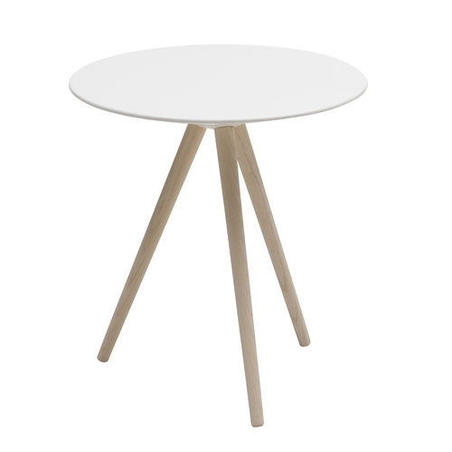 Tavolo d'appoggio contemporaneo - CIRCOE - SOFTLINE - in frassino / in MDF laccato / rotondo