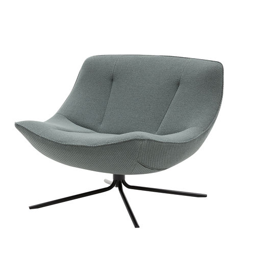 Chauffeuse contemporanea - VERA - SOFTLINE - in tessuto / in metallo cromato / colore personalizzabile
