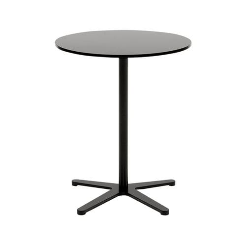 Tavolo d'appoggio contemporaneo - XO FIX - SOFTLINE - in acciaio / con supporto in acciaio / rotondo