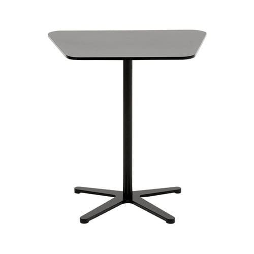 Tavolo d'appoggio contemporaneo - XO FIX - SOFTLINE - in acciaio / con supporto in acciaio / trapezoidale