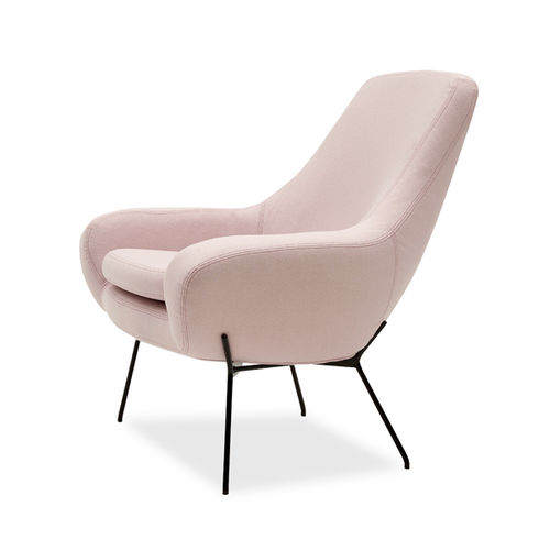 Poltrona design scandinavo - NOOMI STRING - SOFTLINE - in tessuto / in acciaio / con cuscino rimovibile