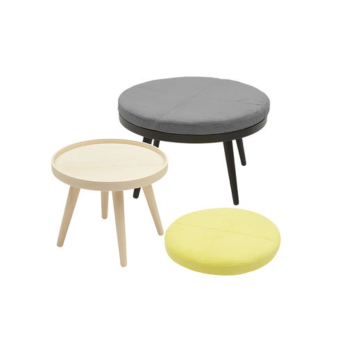 Tavolino basso contemporaneo - ALMA - SOFTLINE - in noce / in frassino / con supporto in legno