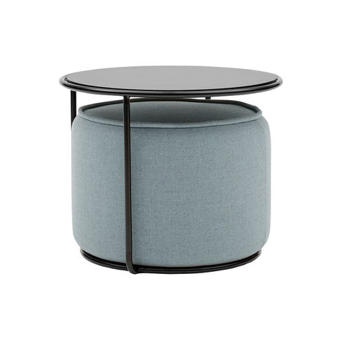 Tavolino basso contemporaneo - TOM - SOFTLINE - in acciaio / in tessuto / con supporto in metallo