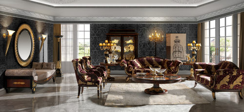 Divano design nuovo barocco - BUENA  - Soher - in tessuto / marrone / 3 posti