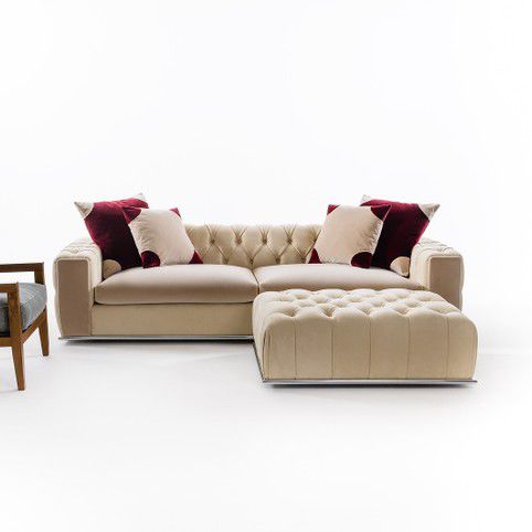 Divano contemporaneo - VANITY GOLD - Sormani - in tessuto / beige / 3 posti