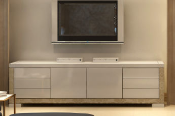 Mobile porta TV contemporaneo - ANTHER - Sormani - lowboard / in legno laccato / bianco