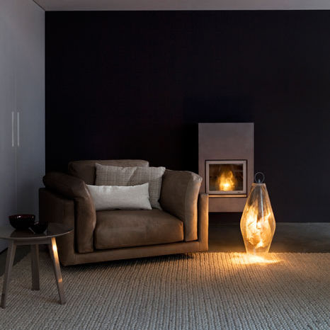 Poltrona contemporanea - HOST - Swan Italia - in pelle / in tessuto / marrone