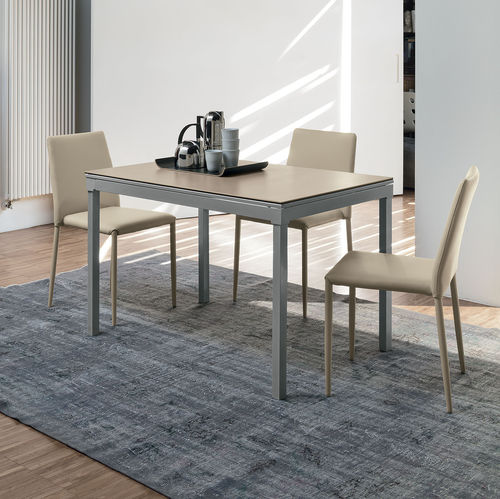 Tavolo da pranzo contemporaneo - PERIGEO 115 - Target Point - in MDF laccato / in vetro temprato / in gres porcellanato