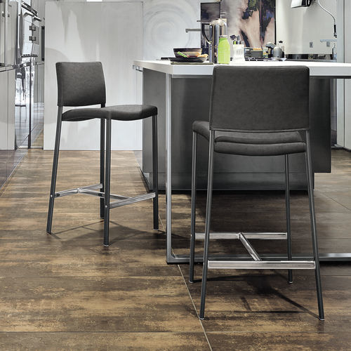 Sedia alta contemporanea - ZARA - Target Point - da interno / in ecopelle / con supporto in metallo verniciato