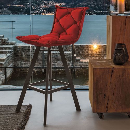 Sedia alta contemporanea - DIGIONE PLUS - Target Point - da interno / in tessuto / con supporto in metallo verniciato