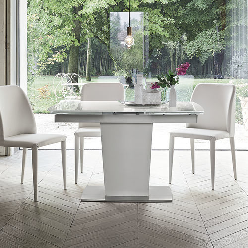 Tavolo da pranzo contemporaneo - COPERNICO 120 - Target Point - in vetro temprato / in gres porcellanato / con supporto in MDF laccato