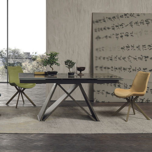 Tavolo da pranzo contemporaneo - DELTA 160 - Target Point - in gres porcellanato / con supporto in laminato / rettangolare