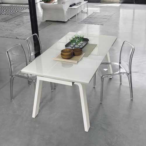 Tavolo da pranzo contemporaneo - MARTE 160 - Target Point - in vetro temprato / in gres porcellanato / con supporto in metallo verniciato