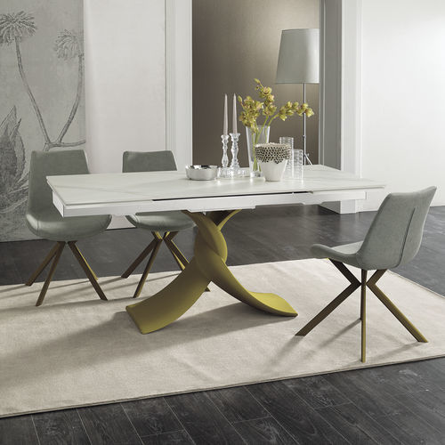 Tavolo da pranzo contemporaneo - TWIST 180 - Target Point - in gres porcellanato / con base in poliuretano / rettangolare