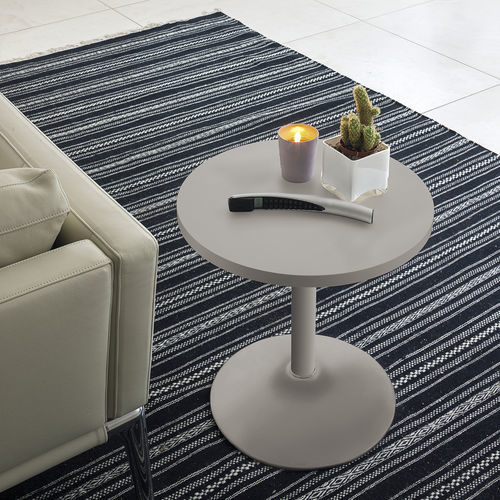 Tavolo d'appoggio contemporaneo - ERA - Target Point - in MDF laccato / con supporto in metallo cromato / rotondo