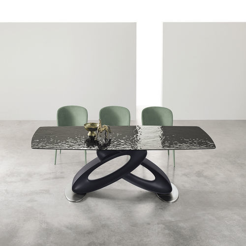 Tavolo da pranzo contemporaneo - ECLIPSE GLASS - Target Point - in vetro / con base in poliuretano / rettangolare