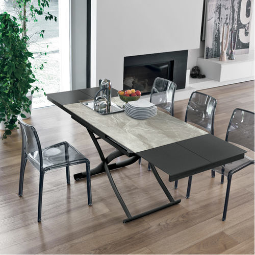 Tavolo contemporaneo - DIONE PLUS - Target Point - in MDF laccato / in vetro temprato / in gres porcellanato