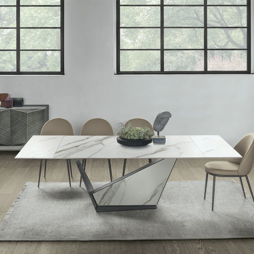 Tavolo da pranzo contemporaneo - GALEONE - Target Point - in gres porcellanato / in laminato / con supporto in metallo verniciato