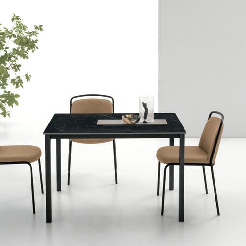 Tavolo da pranzo contemporaneo - PELLICANO - Target Point - in gres porcellanato / con supporto in metallo verniciato / rettangolare