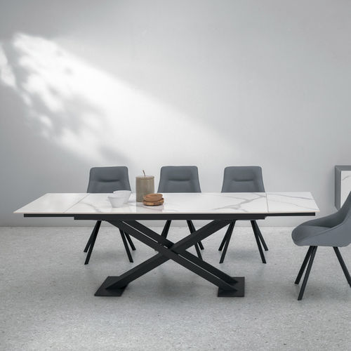 Tavolo da pranzo contemporaneo - TOLOMEO - Target Point - in gres porcellanato / in laminato / con supporto in metallo verniciato