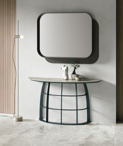Consolle contemporanea - COSMOS - Target Point - in vetro / in gres porcellanato / con supporto in metallo verniciato