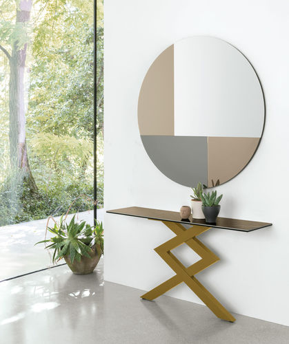 Specchio a muro - PATCHWORK - Target Point - contemporaneo / rotondo / grigio