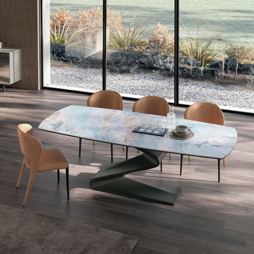 Tavolo design - ZED - Target Point - in legno / in vetro / in ceramica