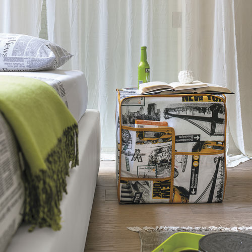Pouf contemporaneo - CITYMAP - Target Point - in tessuto / quadrato / con portariviste