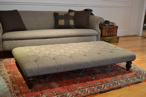 Ottomana chesterfield - BOWMORE - Tetrad Associates - in tessuto / in pelle / in legno
